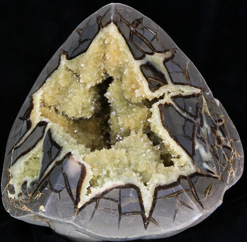 Calcite Crystal Filled Septarian Geode - Utah #33125